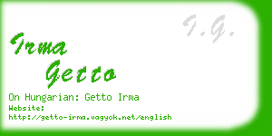irma getto business card